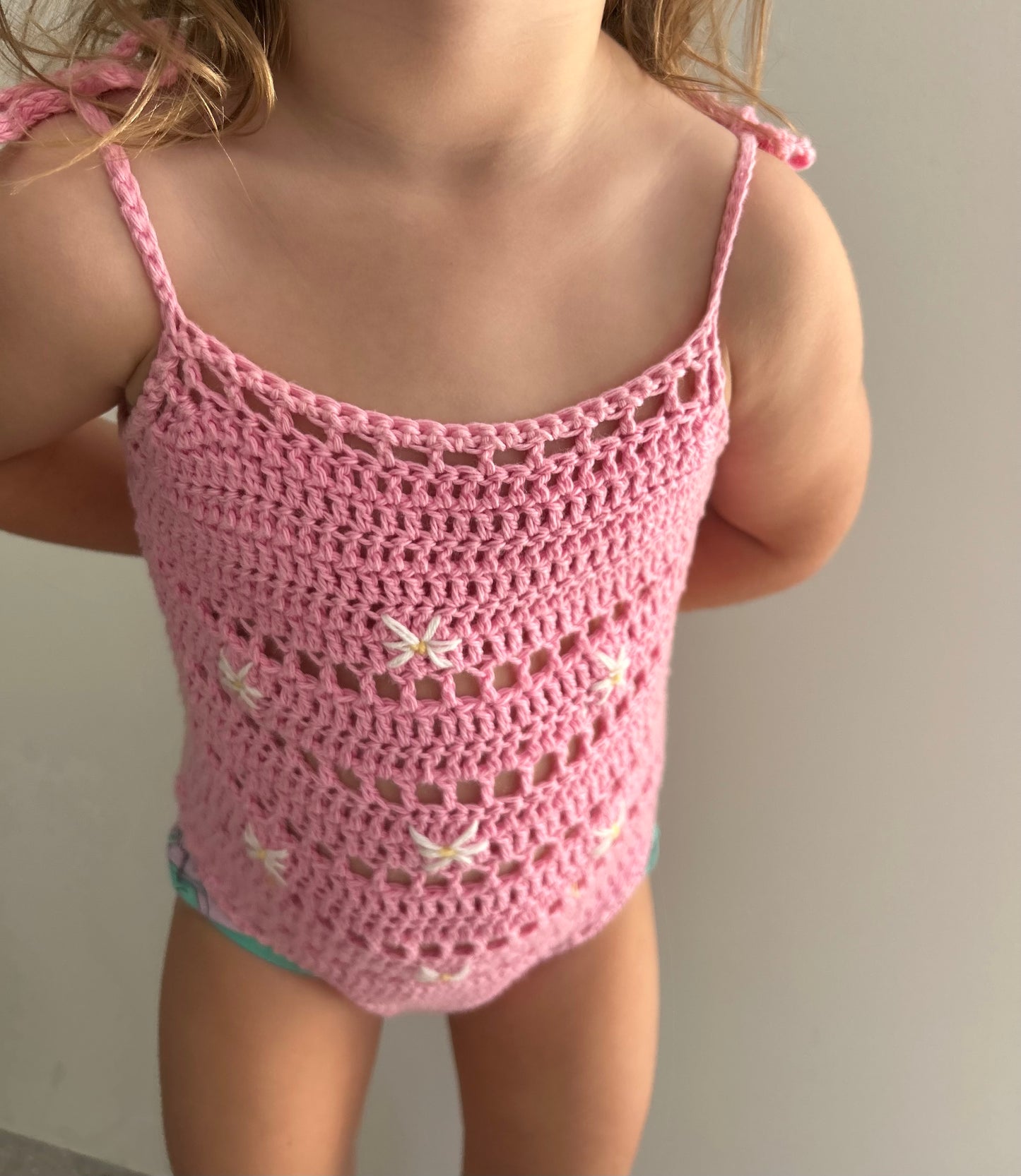 Pink daisy romper