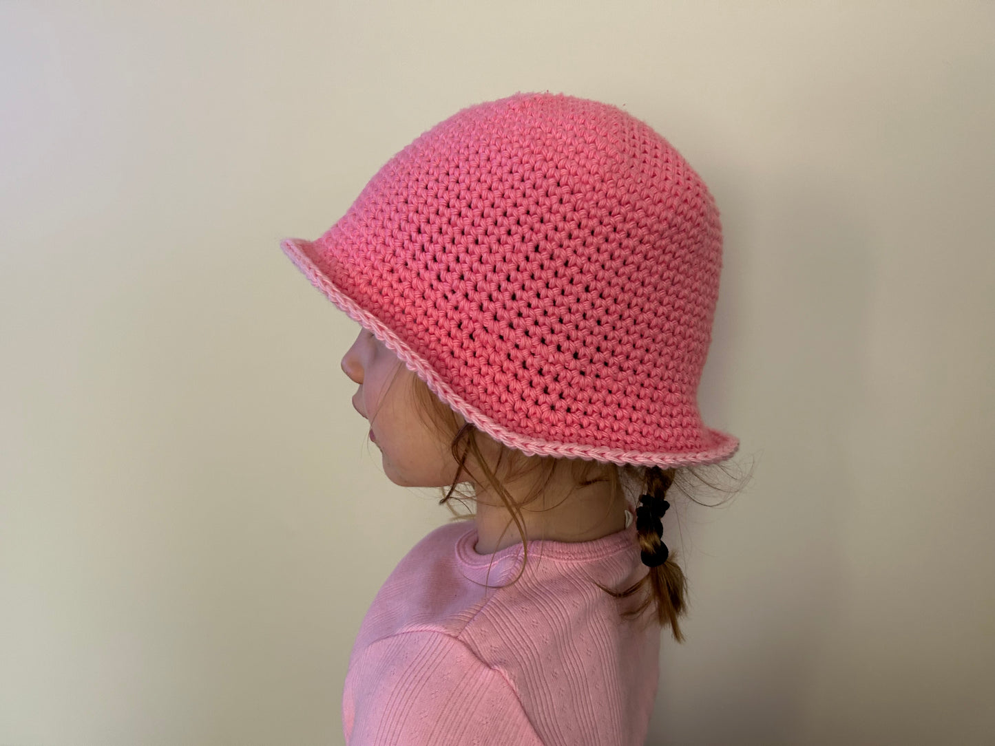 Pink bucket hat