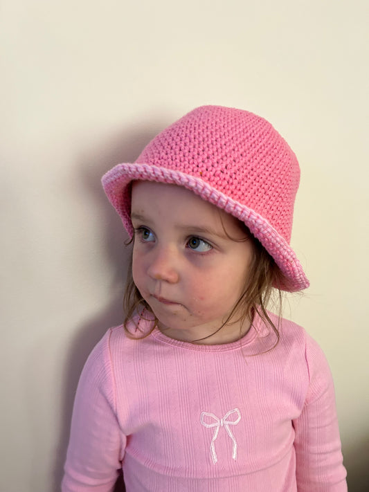 Pink bucket hat