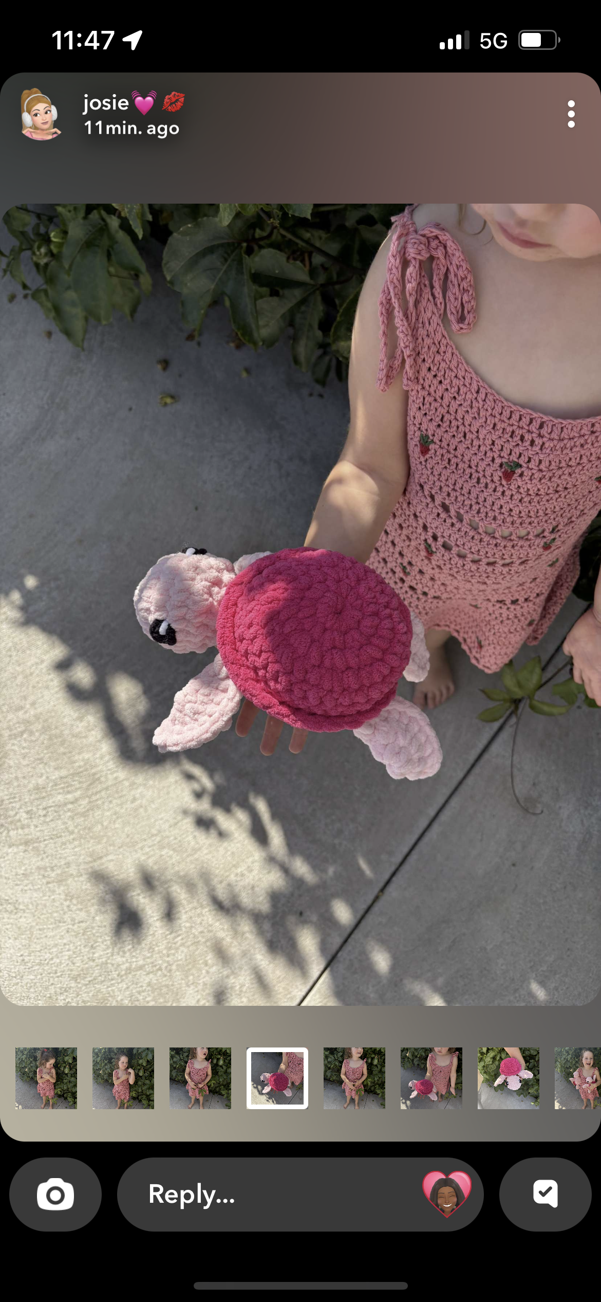 Pink turtle snuggle plushie