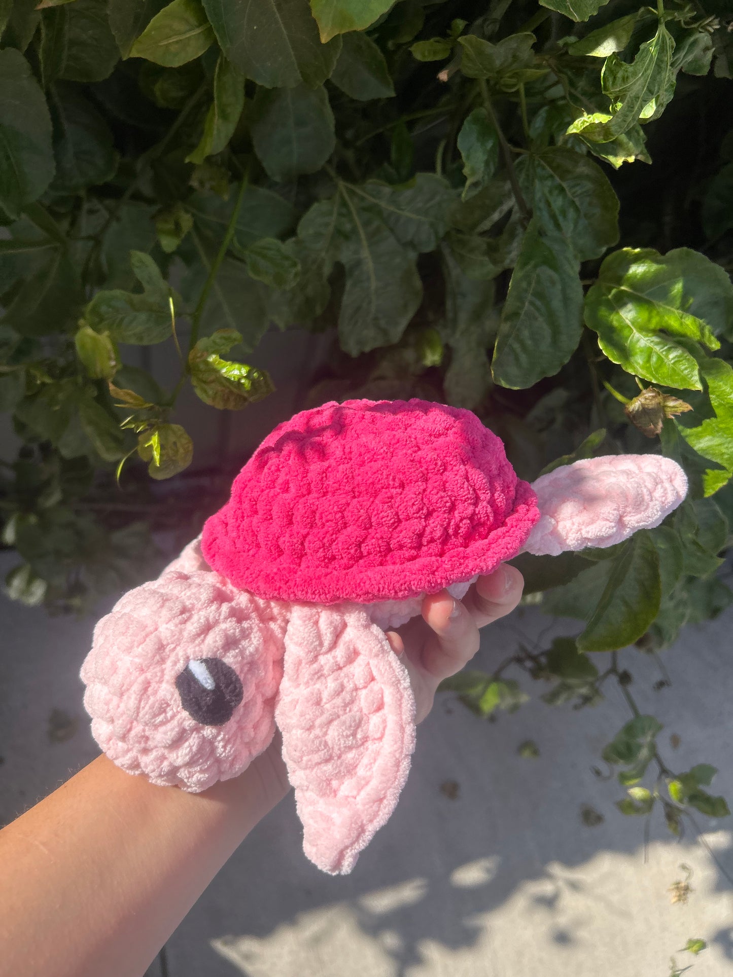 Pink turtle snuggle plushie